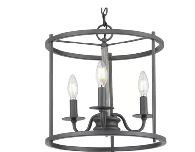 Colgante Progress Lighting Somstreet 3 luces de grafito con detalles grises desgastados Foto 1 de 4