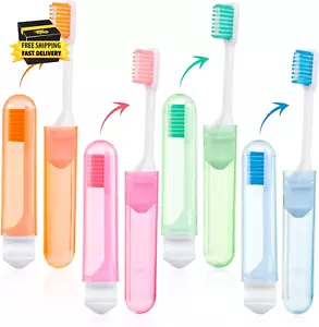 8 Pack Travel Toothbrush,Mini Travel Toothbrush,Portable Travel Size Foldable To - Picture 1 of 8