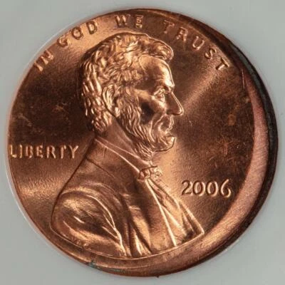 2006 NGC MS66 RD Off Center Lincoln Cent Mint Error Very Rare Date - Image 1 of 4