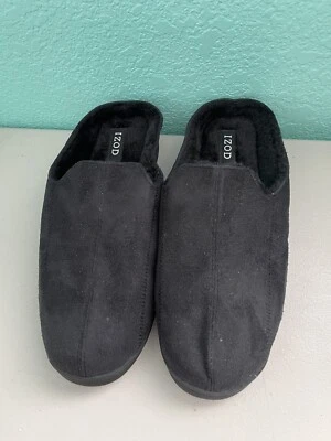 IZOD SLIPPERS SHOES SLIP ON BLACK MENS SIZE L 10-11 - Image 1 of 4