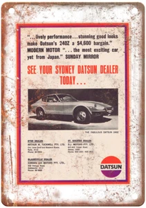 Vintage Datsun 240K 1973 Auto Ad Reproduction Metal Sign A11406 - Picture 1 of 2