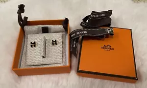 New Hermes Mini Pop H Earring Black Schwarz Gold Hardware GHW - Bild 1 von 2