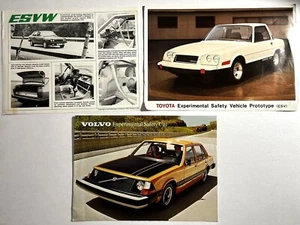 VOLVO, TOYOTA, VW ~ um 1972 Experimental Safety Vehicle Prospekte - Bild 1 von 2