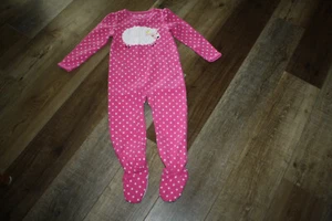 NWOT SIMPLE JOYS BY CARTERS BLANKET SLEEPER PINK W/WHITE POLKA DOT WHITE LAMB 4T - Picture 1 of 3