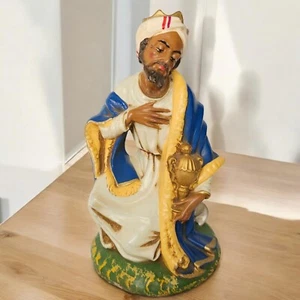 #2 Vintage Natale Fontanini Italia Cartapesta Inginocchiato Re Melchior 12" Natività - Foto 1 di 13