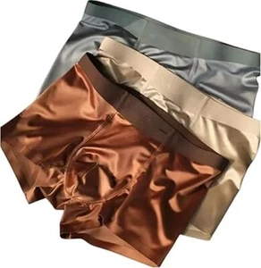 Elegant Silk Men's Ice Silk Underwear Mulberry Men's Boxer Briefs - Picture 1 of 12