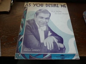 Vintage Sheet Music 1932 AS YOU DESIRE ME song by Wrubel & Morton Downey ART - Picture 1 of 7