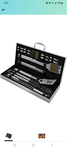 Home-Complete Edelstahl 16-teilig BBQ Grill Werkzeug Set mit Aluminiumgehäuse - Bild 1 von 2