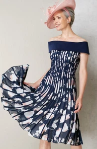 John Charles Kleid für Brautmutter/Bräutigam Größe 8 MARINEBLAU ROUGE besondere Anlässe - Bild 1 von 12