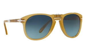 Persol PO0714SM 204/S3 Steve McQueen Sunglasses Opal Yellow Blue Polarized Lens - Picture 1 of 3
