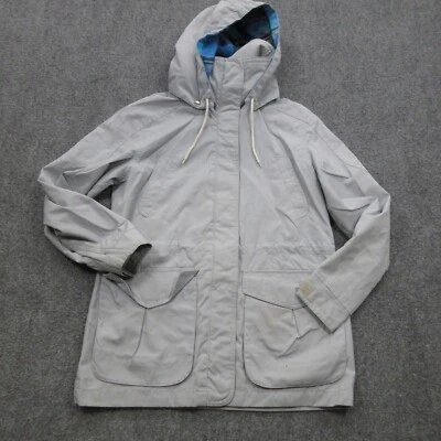 Jaqueta masculina Pacific Trail vintage pequena cinza flanela com capuz casaco Parka anos 90 - Imagem 1 de 4