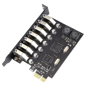 USB 3.0 PCI-E Expansion Card Adapter 7 Ports USB 3.0 Hub Adapter External5034 - Photo 1/8
