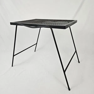 Vintage MCM Eisen Terrassen Beistelltisch Gitter Metallplatte Retro Mid Century Modern - Bild 1 von 13