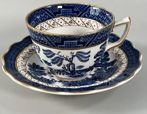 Stände Real Old Willow A8025 England Tasse & Untertasse Goldrand auf blau-weiß r3 - Bild 1 von 21
