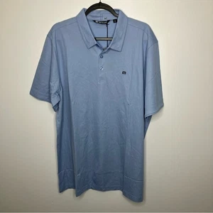 NWT TRAVIS MATHEW Excursion Knit Polo Heather Blue 2XL XXL - Picture 1 of 4