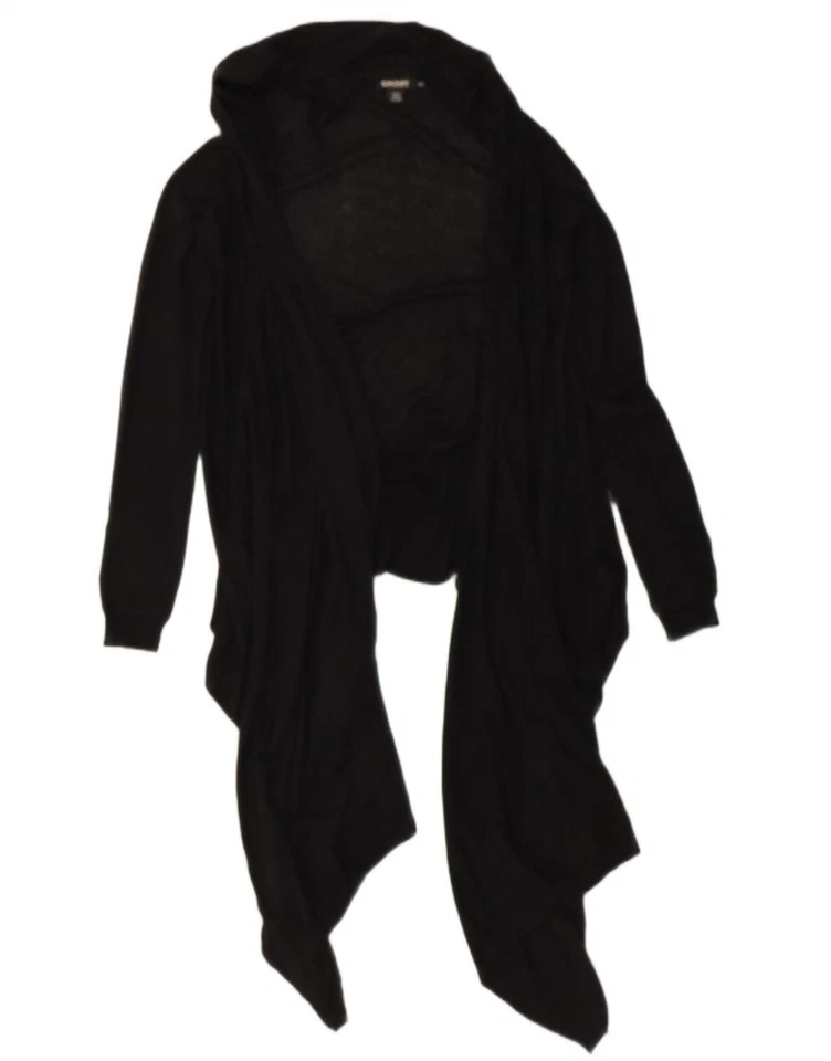 Suéter cárdigan abierto asimétrico DKNY para mujer Reino Unido 10 pequeño negro seda CF08 Foto 1 de 3