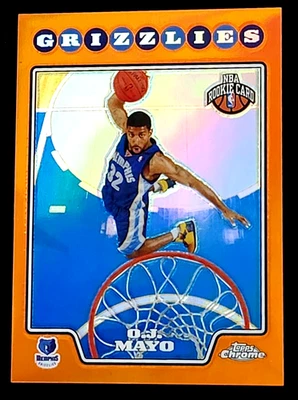 2008 Topps Chrome O.J. MAYO ROOKIE ORANGE REFRACTOR /499 - Image 1 of 2