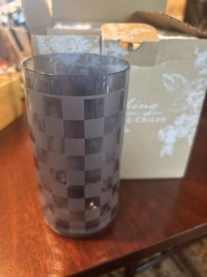 Mackenzie Childs Dashing Check Blue Highball Glasses Set Of Four Retails $148 - Image 1 of 4