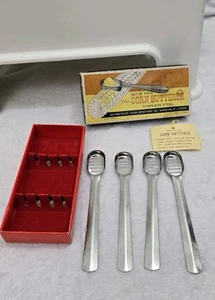 Vtg The Corn Butterer Stainless Steel Set Of 4 Made in Japan 1960's - Picture 1 of 18