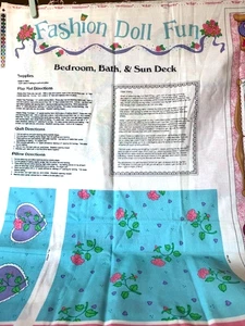 VIP Fabric Dreamspinners Fashion Doll Fun Panel 58" x WOF Barbie Doll House - Picture 1 of 7
