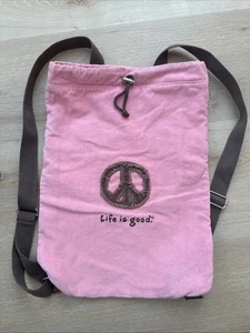 LIFE IS GOOD rosa Stück, Cord ZUG-STRING RUCKSACK Wandern Sporttasche Reißverschlusstasche - Bild 1 von 8