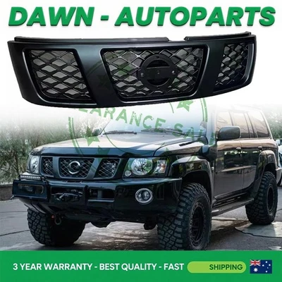 FRONT GRILLE SERIES 4 BLACK GRILL SUIT FOR GU NISSAN PATROL 04-07 WAGON UTE - image 1 of 3