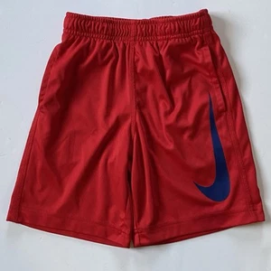 Nike Dri-FIT Shorts Size 6 Red Basketball Swoosh Pockets EUC Boys Elastic Waist - Picture 1 of 14