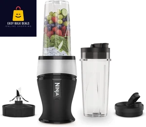 700W Personal Blender Smoothie Maker 2x470ml Cups Ice Crush Slim Silver Black - Picture 1 of 10