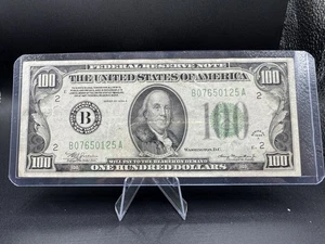 💯 1934A $100 GREEN SEAL ⭐ Vintage Federal Reserve Note 💵 Franklin 💎 - Picture 1 of 2