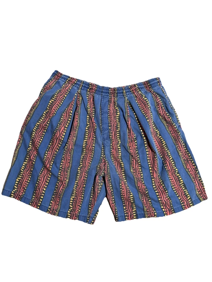 Pantalones Cortos Vintage Nike Años 90 Estampado Abstracto Multicolor M/L Tribal Azteca Foto 1 de 4