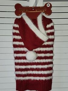 Friends Forever Hundebekleidung Hundepullover mit Kapuze Gr. M rot weiß gestreift Neu mit Etikett - Bild 1 von 12