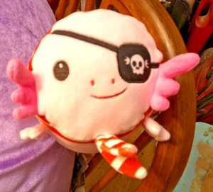 Fiesta Plüsch Lil' Huggies PIRAT Axolotl Plüschtier 8 ZOLL BEZAUBERND! - Bild 1 von 3