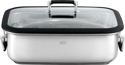 RÖSLE Silence Pro Bräter rechteckig Edelstahl 18/10 Glasdeckel - Bild 1 von 3