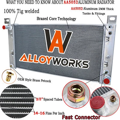 2370 3 Row Radiator For 1993-2012 Chevy Silverado 1500 Suburban 2500 Tahoe 34'' - Image 1 of 4