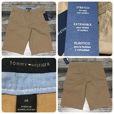 Tommy Hilfiger Chino Shorts Boys 14 Beige Tan (Inseam 10.5) Stretch - Image 1 of 4
