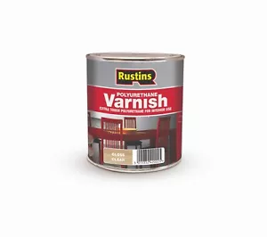 Rustins Polyurethane Clear Varnish in Gloss, Matt or Satin Finish 250ml/500ml/1L - Picture 1 of 4