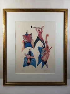 Amram Ebgi The Orchestra Farblithographie Judaica Kunstdruck signiert & nummeriert - Bild 1 von 12