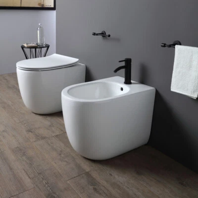 MARINELLIGROUP Sanitari A TERRA scarico VORTICE filomuro rimless Bidet Vaso WC Coprivaso CLOUD