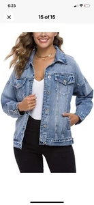 Cantonwalker Loose Women's Denim Jean Jacket,Oversize denim size XL jacket, NWT - Picture 1 of 5
