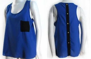 EDGE Tanktop blau mit Rücken schwarz gestreift Shell Karriere M T628 - Bild 1 von 5