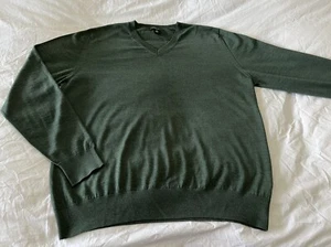 BROOKS BROTHERS | Men’s SZ XL | V Neck Sweater Italian Yarn MERINO WOOL Green - Picture 1 of 4