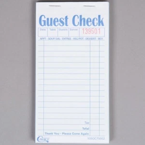 Choice 2 Part Green and White Carbonless Guest Check Book - 50/Case - Picture 1 of 6