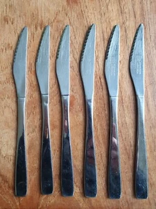Vintage Henley Firth Knife x 6 Sheffield Stainless Steel Cutlery - Picture 1 of 3