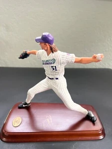 Randy Johnson Arizona Diamondbacks Danbury Mint Figurine On Wood Base With Signa - Picture 1 of 17
