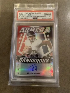 JORDAN LOVE RC AUTO PSA 10 LEAF METAL DRAFT ARMED & DANGEROUS PACKERS SSP /10 - Picture 1 of 2
