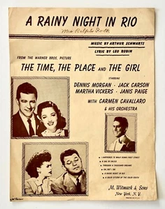Rainy Night In Rio 1946 Vintage Sheet Music Piano Vocal Time Place Girl Morgan - Picture 1 of 3