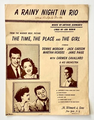 Rainy Night In Rio 1946 Vintage Sheet Music Piano Vocal Time Place Girl Morgan - Image 1 of 3