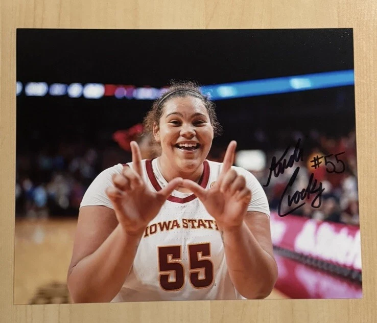 AUDI CROOKS SIGNED 8x10 PHOTO IOWA STATE CYCLONES BASEKTBALL AUTOGRAPHED COA - Image 1 of 1