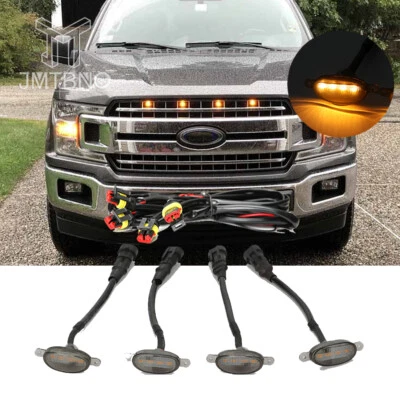 4X Luces de circulación LED ámbar con lente ahumada para Ford F150 F250 F350 AM Foto 1 de 4