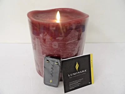 Vela Pilar Mecha Sin Llama Luminara con Ondulación Superficie Rústica 7"x 6" Nueva Foto 1 de 4